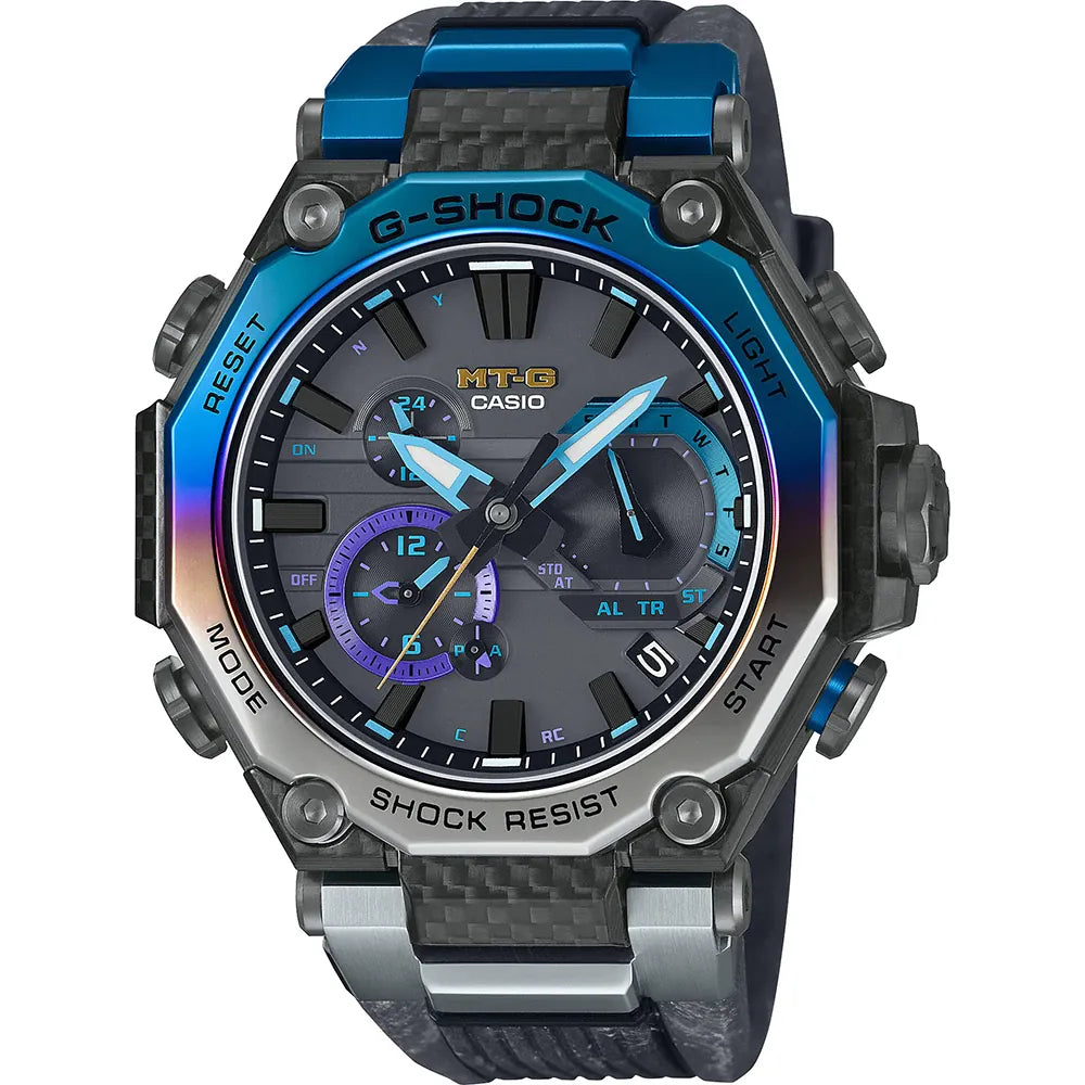 Orologio G-Shock MT-G MTG-B2000YST-1AER in metallo con motivo G intrecciato - 'Storm Chaser'
